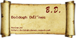 Boldogh Dénes névjegykártya