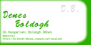 denes boldogh business card